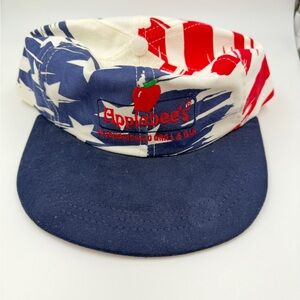 Vintage Applebee’s snapback hat, cap American flag print